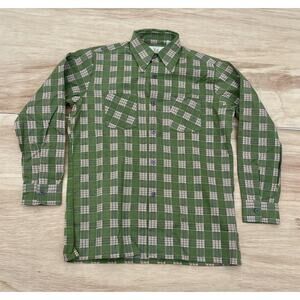 Green Plaid Men's Casual Button Down Shirt